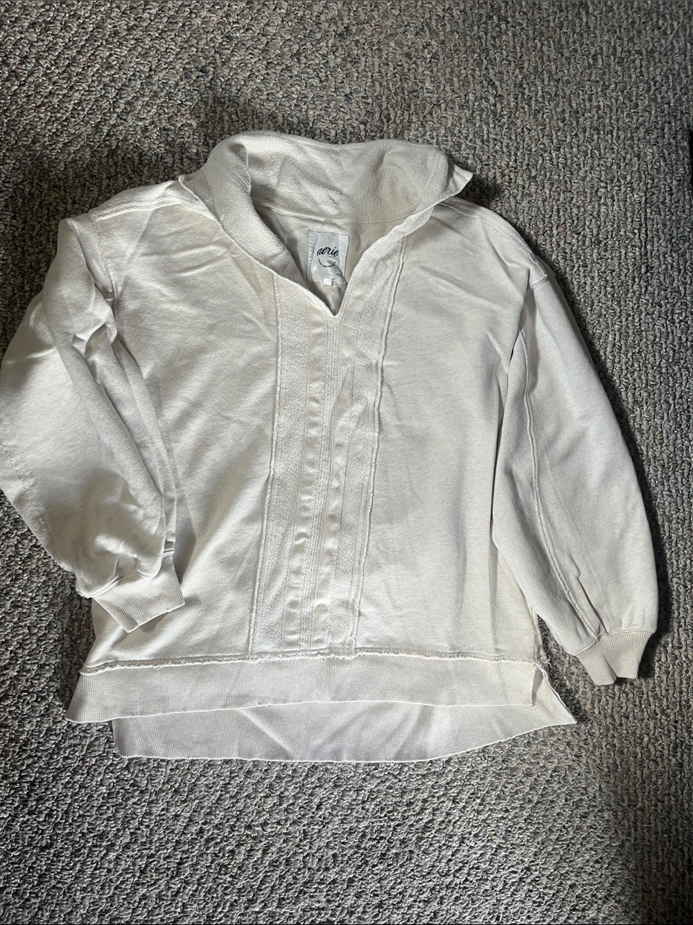 Aerie Cream oversized Pullover Sweatshirt